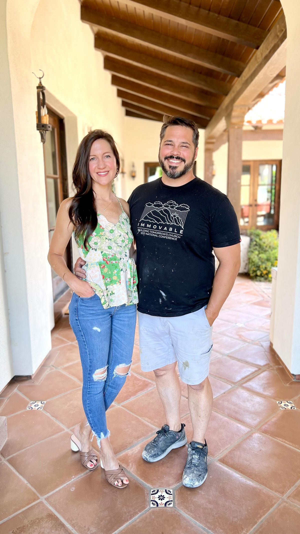 Stephen Taylor and wife at a completed project home